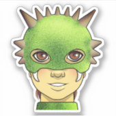 Cartoon Dragon Girl Sticker (Voorkant)