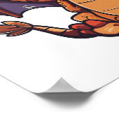 Cartoon Dragon Illustratie Poster (Hoek)