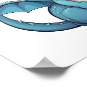 Cartoon Dragon Illustratie Poster (Hoek)