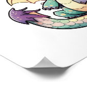 Cartoon Dragon Illustratie Poster (Hoek)