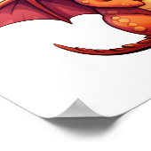 Cartoon Dragon Illustratie Poster (Hoek)
