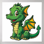 Cartoon Dragon Illustratie Poster (Voorkant)