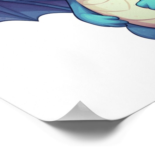 Cartoon Dragon Illustratie Poster (Hoek)