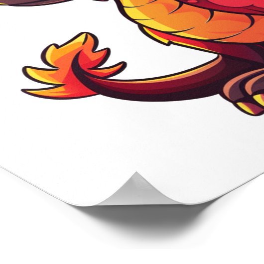 Cartoon Dragon Illustratie Poster (Hoek)