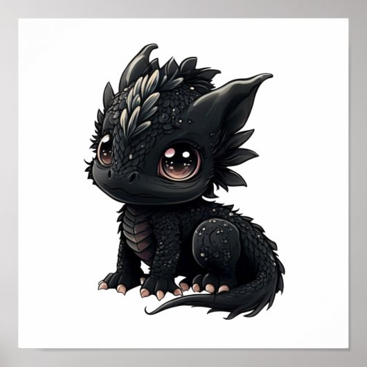 Cartoon Dragon Illustratie Poster (Voorkant)