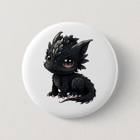 Cartoon Dragon Illustratie Ronde Button 5,7 Cm (Voorkant)