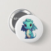 Cartoon Dragon Illustratie Ronde Button 5,7 Cm (Voorkant /achterkant)