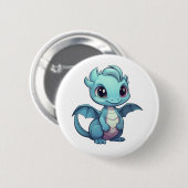 Cartoon Dragon Illustratie Ronde Button 5,7 Cm (Voorkant /achterkant)