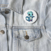 Cartoon Dragon Illustratie Ronde Button 5,7 Cm (In situ)