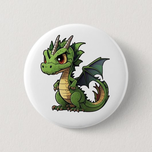 Cartoon Dragon Illustratie Ronde Button 5,7 Cm (Voorkant)