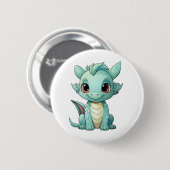 Cartoon Dragon Illustratie Ronde Button 5,7 Cm (Voorkant /achterkant)