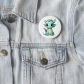 Cartoon Dragon Illustratie Ronde Button 5,7 Cm (In situ)