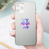 Cartoon Dragon Illustratie Sticker (Telefoon)