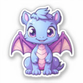 Cartoon Dragon Illustratie Sticker (Voorkant)