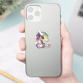 Cartoon Dragon Illustratie Sticker (Telefoon)