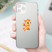 Cartoon Dragon Illustratie Sticker (Telefoon)
