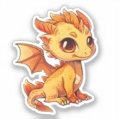 Cartoon Dragon Illustratie Sticker (Voorkant)