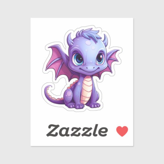 Cartoon Dragon Illustratie Sticker (Vel)