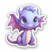 Cartoon Dragon Illustratie Sticker (Voorkant)