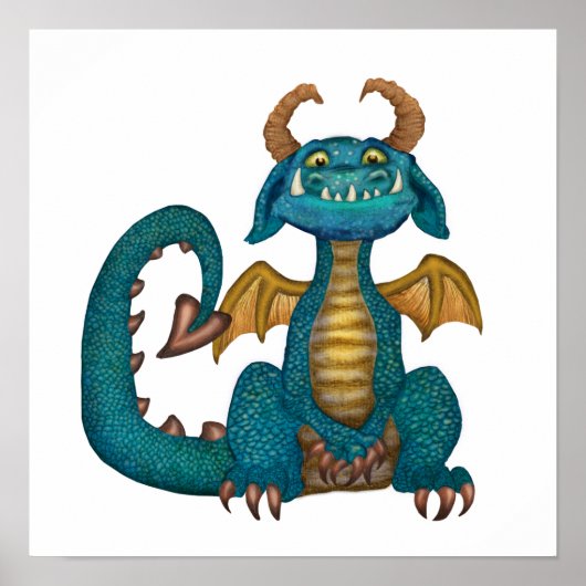 Cartoon Dragon Poster (niet ondertekend - geen ach (Voorkant)