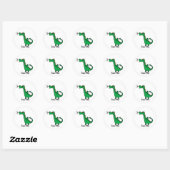Cartoon Dragon Ronde Sticker (Vel)