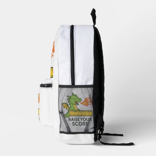 Cartoon Dragon Ruler Sticker - Schattigee School Bedrukte Rugzak (Rechts)