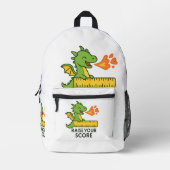 Cartoon Dragon Ruler Sticker - Schattigee School Bedrukte Rugzak (Voorkant)