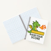 Cartoon Dragon Ruler Sticker - Schattigee School Notitieboek (Binnen)