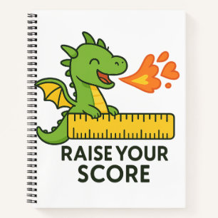 Cartoon Dragon Ruler Sticker - Schattigee School Notitieboek