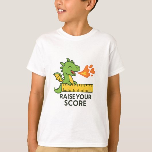 Cartoon Dragon Ruler Sticker - Schattigee School T-shirt (Voorkant)