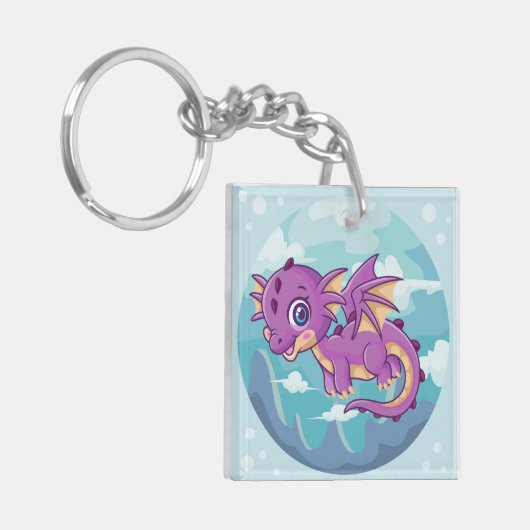 Cartoon Dragon Sleutelhanger (Voorkant Links)