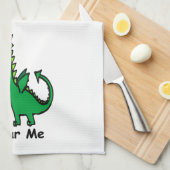 Cartoon Dragon vreest me Theedoek (Quarter Fold)
