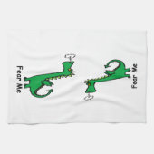 Cartoon Dragon vreest me Theedoek (Horizontaal)
