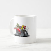 Cartoon dragster koffiemok (Voorkant links)