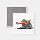 Cartoon dragster magneet (Voorkant / Achterkant)