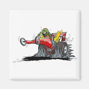 Cartoon dragster magneet