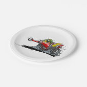 Cartoon dragster papieren bordje (Gekanteld)