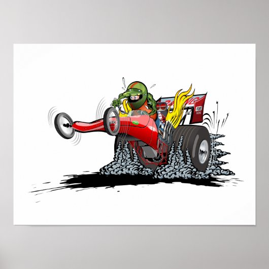 Cartoon dragster poster (Voorkant)