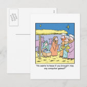 Cartoon Drie van Kerstmis de Wijze Spelen van de Feestdagenkaart (Voorkant / Achterkant)