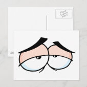 cartoon droevige ogen briefkaart (Voorkant / Achterkant)