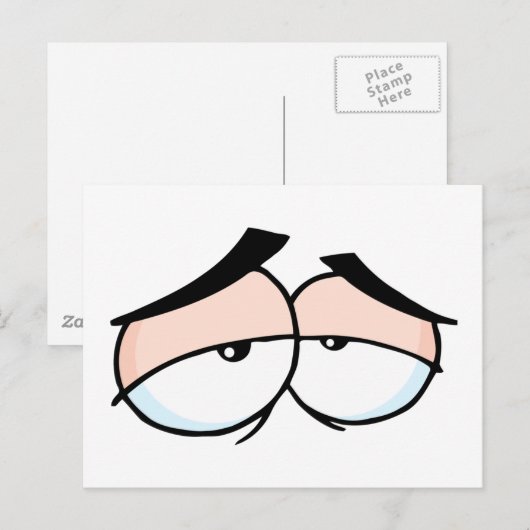cartoon droevige ogen briefkaart (Voorkant / Achterkant)