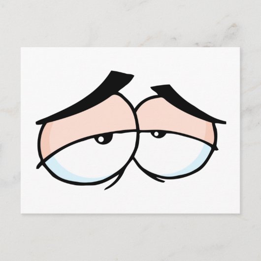 cartoon droevige ogen briefkaart (Voorkant)