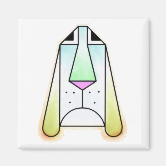 Cartoon Droopy Bloodhound Magnet (Voorkant)