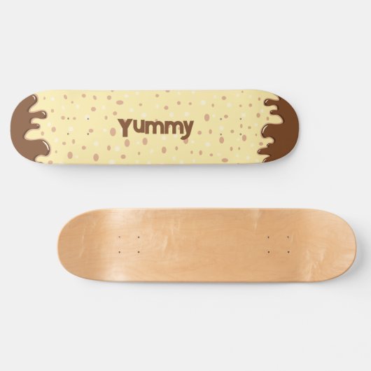 Cartoon druiptaart met naam persoonlijk skateboard (Horizontaal)