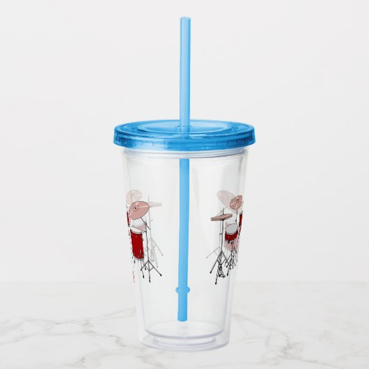 Cartoon Drum kit Acryl Drinkbeker (Rechts)