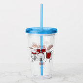Cartoon Drum kit Acryl Drinkbeker (Voorkant)