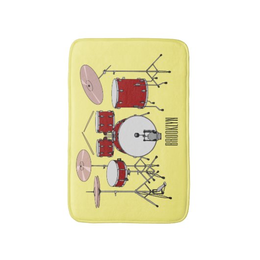 Cartoon Drum kit Badmat (Voorkant Verticaal)