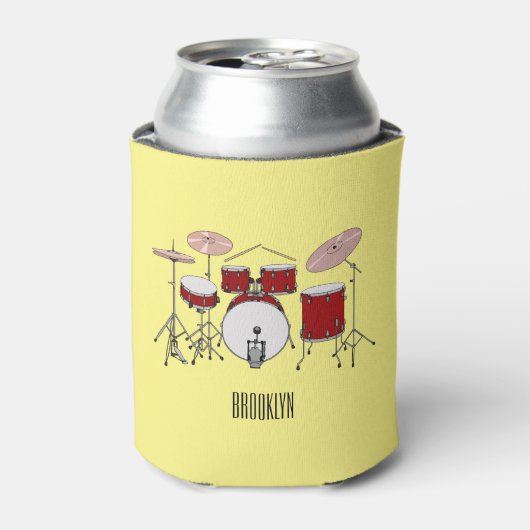 Cartoon Drum kit Blikjeskoeler (Blikje Voorkant)