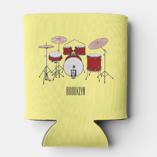 Cartoon Drum kit Blikjeskoeler (Achterkant)