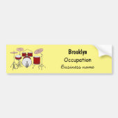 Cartoon Drum kit Bumpersticker (Voorkant)